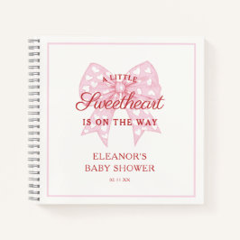 Pink Bow Sweetheart Baby shower Guestbook Notitieboek