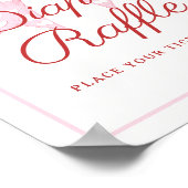 Pink Bow Sweetheart Baby shower Luier Raffle Sign Poster (Hoek)