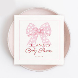 Pink Bow Sweetheart Baby shower Servet