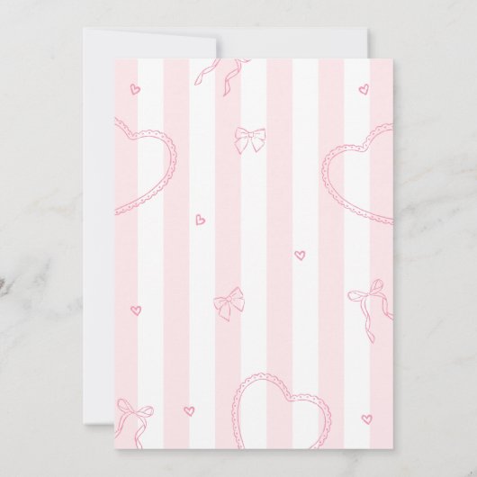 Pink Bow Sweetheart First Birthday Invitation Kaart (Achterkant)