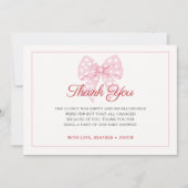 Pink Bow Sweetheart is onderweg naar het Baby show Bedankkaart (Voorkant)