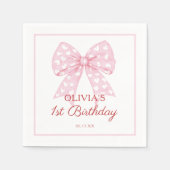 Pink Bow Sweetheart verjaardagsfeestje Servet (Voorkant)