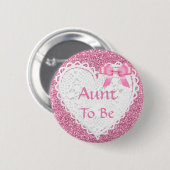 Pink Bow Tante om Baby shower Button (Voorkant /achterkant)