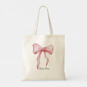 Pink Bow-Tas Tote Bag (Achterkant)
