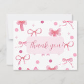 Pink Bow Thank you card Notitiekaartje (Voorkant)