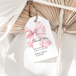Pink Bow Thank You Tag Coquette Bow Favors Tag Cadeaulabel
