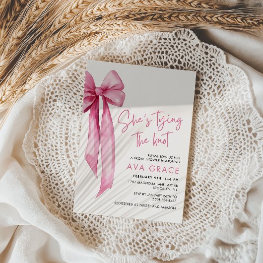 Pink Bow Theme Ze is het knopen van de knoop Vrijg Kaart