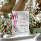 Pink Bow Theme Ze is het knopen van de knoop Vrijg Kaart