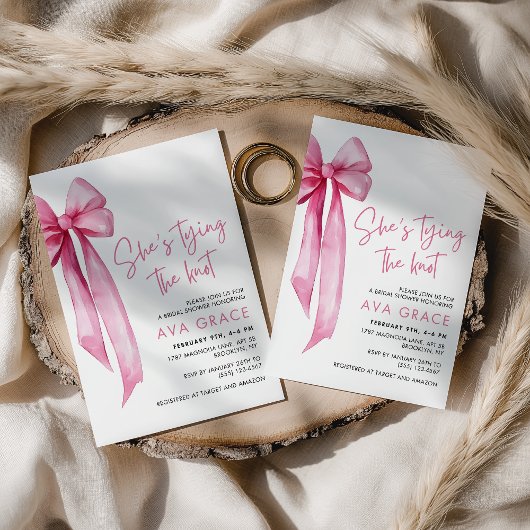 Pink Bow Theme Ze is het knopen van de knoop Vrijg Kaart