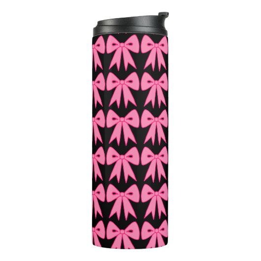 Pink Bow Thermal Tumbler Thermosbeker (Gedraaid links)