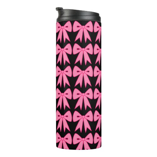 Pink Bow Thermal Tumbler Thermosbeker (Geroteerd rechts)