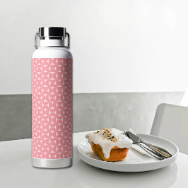 Pink Bow Tie Pattern Water Bottle Waterfles