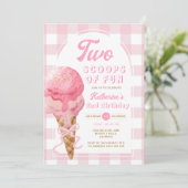 Pink Bow Twee schepjes van plezier 2e verjaardag G Kaart (Staand voorkant)