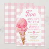 Pink Bow Twee schepjes van plezier 2e verjaardag G Kaart (Voorkant / Achterkant)