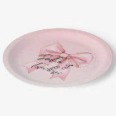 Pink Bow Twelve Birthday Paper Plate Papieren Bordje (Gekanteld)
