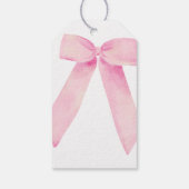 Pink Bow Tying the Knot Vrijgezellenfeest Favor Ta Cadeaulabel (Achterkant)