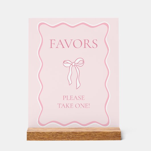 Pink Bow Tying the Knot Vrijgezellenfeest Favoriet Acryl Bord