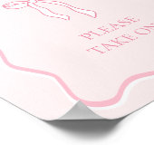 Pink Bow Tying the Knot Vrijgezellenfeest Favoriet Poster (Hoek)