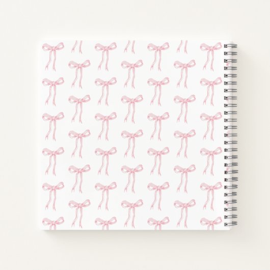 Pink Bow Tying The Knot Vrijgezellenfeest Gastenbo Notitieboek (Achterkant)