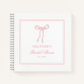 Pink Bow Tying The Knot Vrijgezellenfeest Gastenbo Notitieboek (Voorkant)