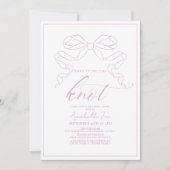 Pink Bow Tying the Knot Vrijgezellenfeest Kaart (Voorkant)