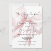 Pink Bow Tying the Knot Vrijgezellenfeest Kaart (Voorkant)