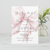 Pink Bow Tying the Knot Vrijgezellenfeest Kaart (Staand voorkant)