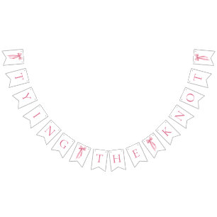 Pink Bow Tying the Knot Vrijgezellenfeest Vlaggetjes