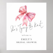 Pink Bow Tying The Knot Welkom bij Vrijgezellenfee Poster (Voorkant)