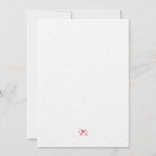 Pink Bow-uitnodiging Kaart (Achterkant)