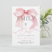 Pink Bow-uitnodiging Kaart (Staand voorkant)