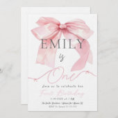 Pink Bow-uitnodiging Kaart (Voorkant / Achterkant)