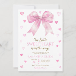 Pink Bow Valentijn Baby shower Kaart