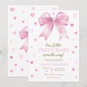 Pink Bow Valentijn Baby shower Kaart (Voorkant / Achterkant)