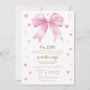 Pink Bow Valentijn Baby shower Kaart