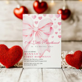 Pink Bow Valentijns's eerste verjaardagsuitnodigin Feestdagenkaart