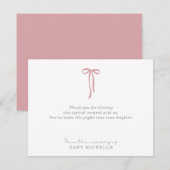 PINK Bow, van de kwekerij van, tekstkaart Kaart (Voorkant / Achterkant)