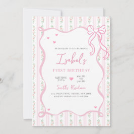 Pink Bow Verjaardag Kaart