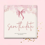 Pink Bow Verjaardag Quinceañera Save the Date Magneet