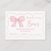Pink Bow Verjaardag Raad eens hoeveel games Informatiekaartje (Voorkant)