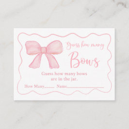 Pink Bow Verjaardag Raad eens hoeveel games Informatiekaartje