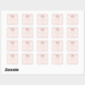 Pink Bow Verjaardagsfeestje Whimsy Toile gepersona Vierkante Sticker (Vel)