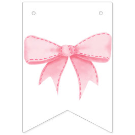 Pink Bow Verjaardagsstreamers Vlaggetjes