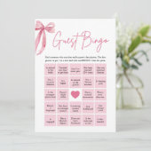 Pink Bow Vind het gast Bingo Vrijgezellenfeest spe Kaart (Staand voorkant)