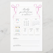 Pink Bow Voorspellingen & Advies Baby shower Kaart (Voorkant)