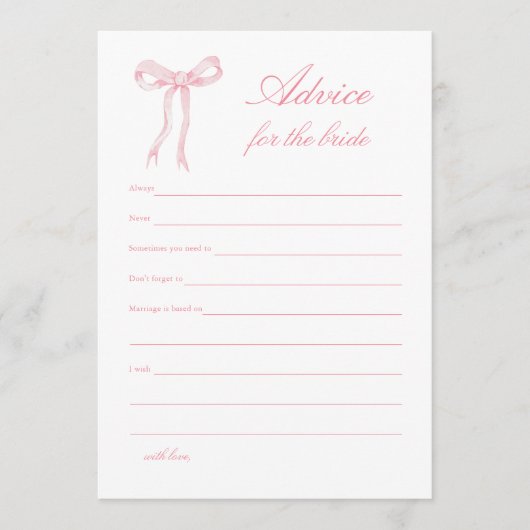 Pink Bow Vrijgezellenfeest advies voor de bruid (Voorkant)