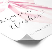 Pink Bow Vrijgezellenfeest Advies & Wishes Tafelte Poster (Hoek)