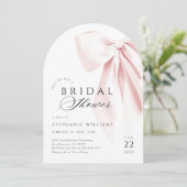 Pink Bow Vrijgezellenfeest Arch Invitation Kaart (Staand voorkant)