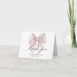 Pink Bow Vrijgezellenfeest Bedankt Kaart