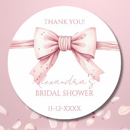 Pink Bow Vrijgezellenfeest Bedankt Ronde Sticker